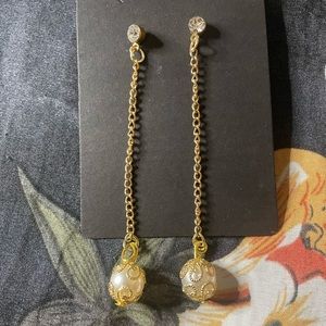 Faux Pearl Dangle Earrings